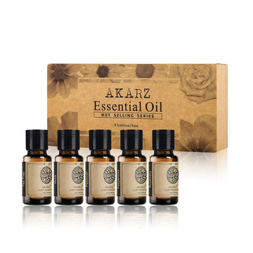 AKARZ Hots Serie 5 Tea Tree,Musk,Patchouli,Peppermint,Rosemary Essential Oil  10ml*5